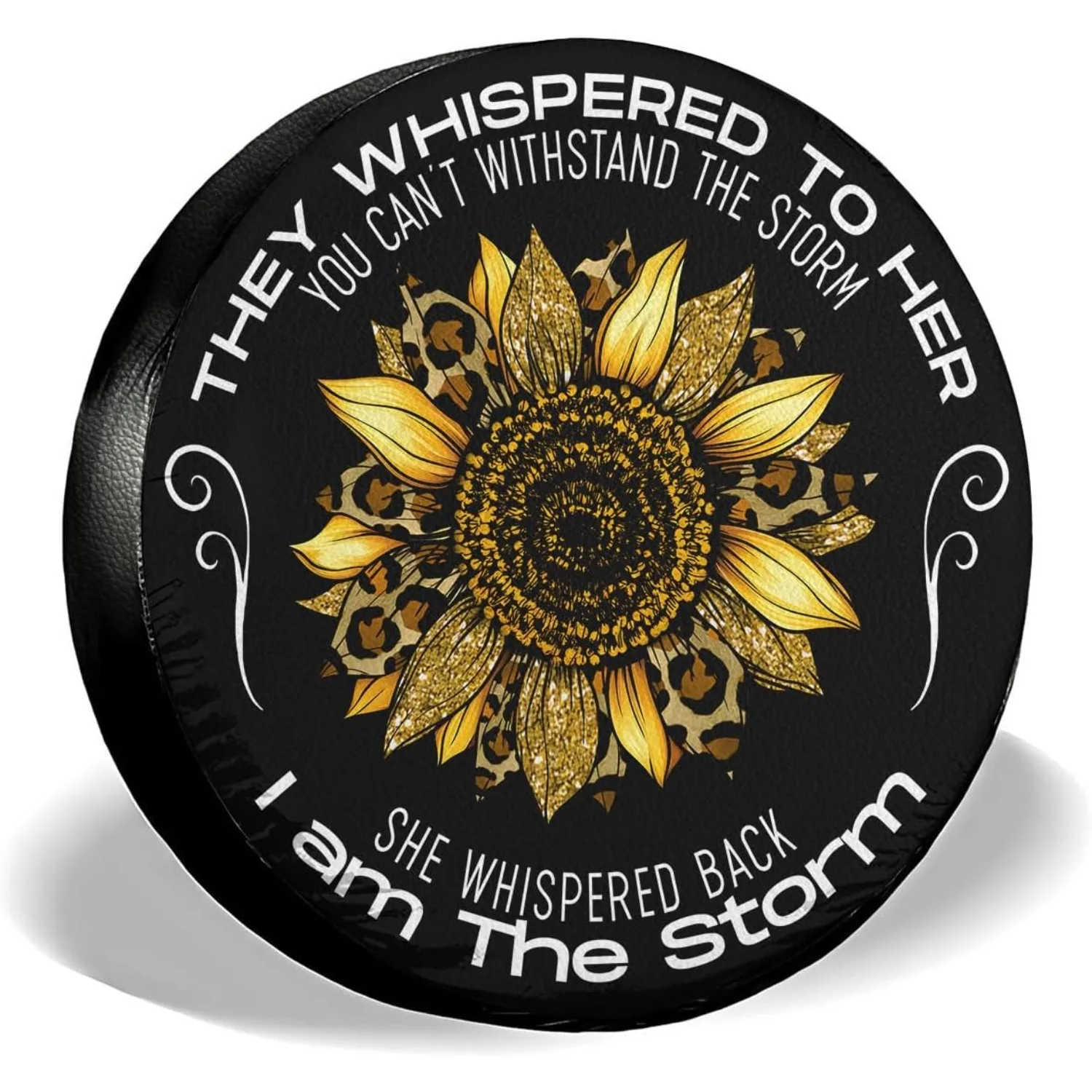 Sunflower I Am The Storm Spare Tire Cover Waterproof Dustproof Cover For Rv Camper