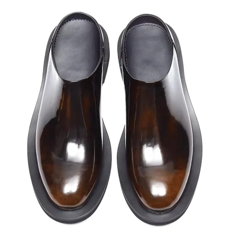 Luxury Men's Slippers Genuine Leather Loafers Men Moccasins Casual Non-slip Man Shoes Italian Summer Fashion Half Shoes for Men