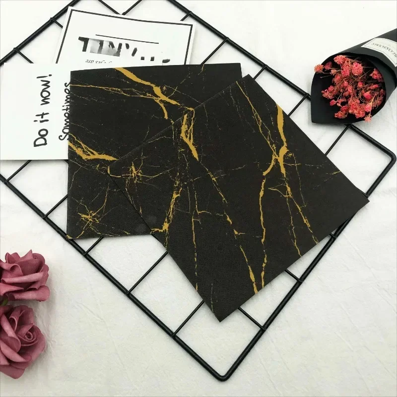 20pcs/Pac 33*33cm 2-Ply Printed Napkins Black Marble Printed Paper Napkins Home Party Placemats Butterfly Bart Paper