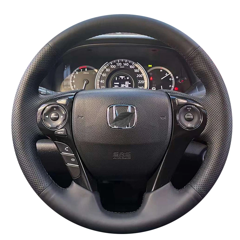 

Leather Car Steering Wheel Cover Braid for Honda Accord 9 2013-2016 Odyssey 2015-2021 Pilot 2015 Ridgeline 2016 Hand Stitched