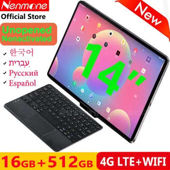 Nenmone Ungeöffnet Echt 14 Zoll Tablet Android 14 Tablet 14 Zoll 16 GB + 512 GB Dual SIM Karte Anruf WIFI 12000 mAH Kinder Studie Pad