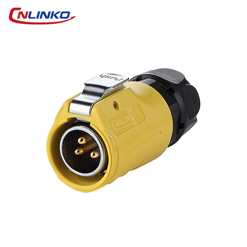 CNLINKO M20 IP68 Circular 2/3Pin Solder Type Connector Male/Female Set 500V/20A for Industrial Automation, Marine & LED Lighting