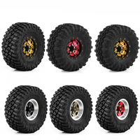 1/24 1/18 RC Scale Rock Crawler Accessories 1.0 Beadlock Wheels and Grappler Tires for SCX24 FMS FCX24 TRX4M Axial AX24 90081