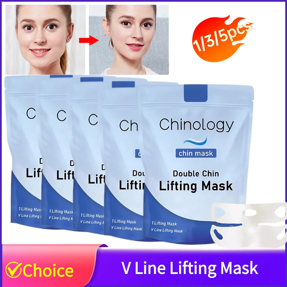 Máscara de linha v, cinta de emagrecimento facial, redutor de queixo duplo, máscara de levantamento facial, cinto de em forma de v, máscara facial de emagrecimento, 1/3/5 peças