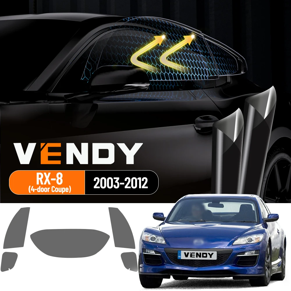 

For Mazda RX-8 RX8 2003-2012 2004 Pre-Cut Easy Install Car Window Tint Film Kit Solar Tinted Film Privacy,Heat & UV Protection
