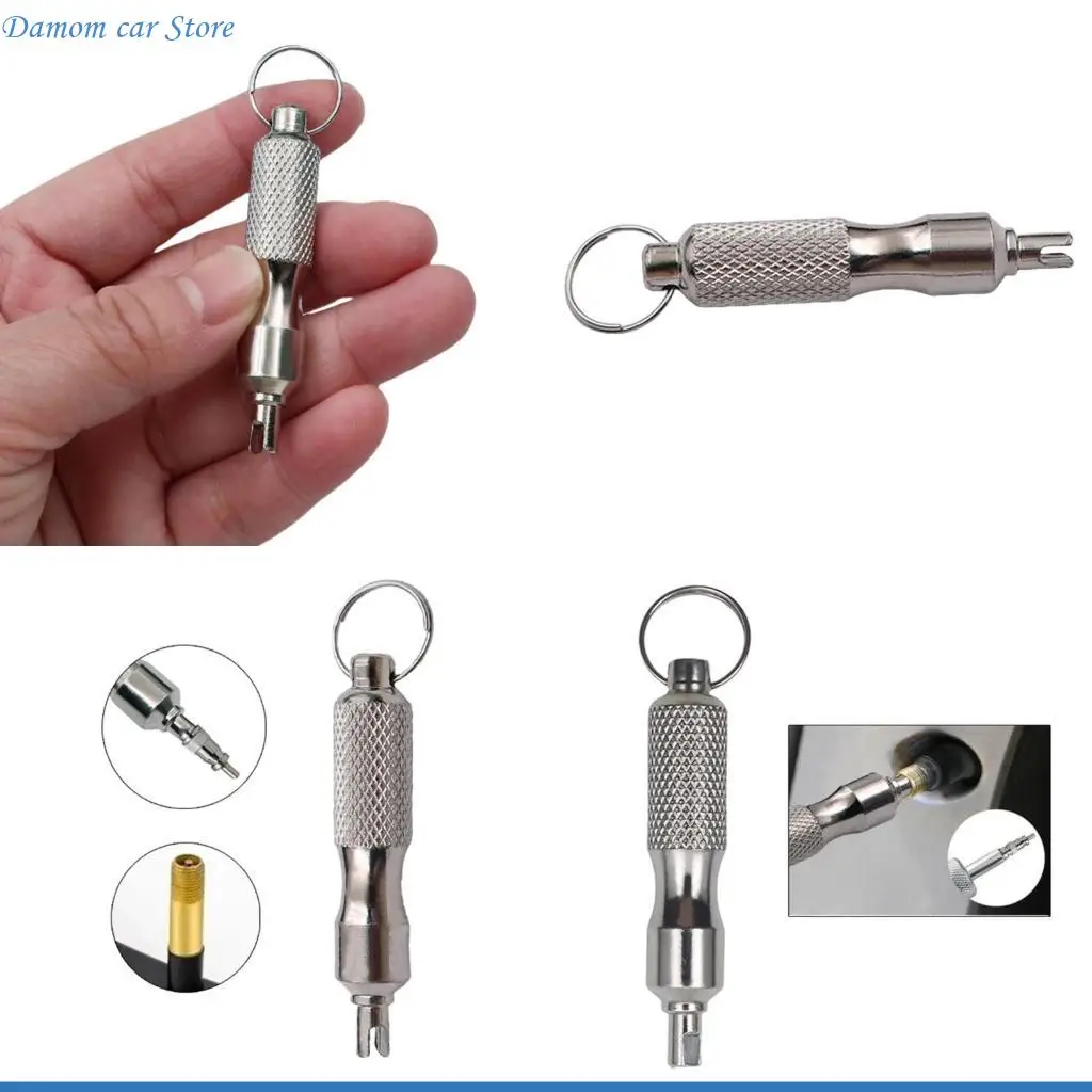 

A2UC Lightweight Valves Cores Remover Keychain Wrench Disassembly Tool Suitable For Traveler Cyclists And Bike Vehicle Owners