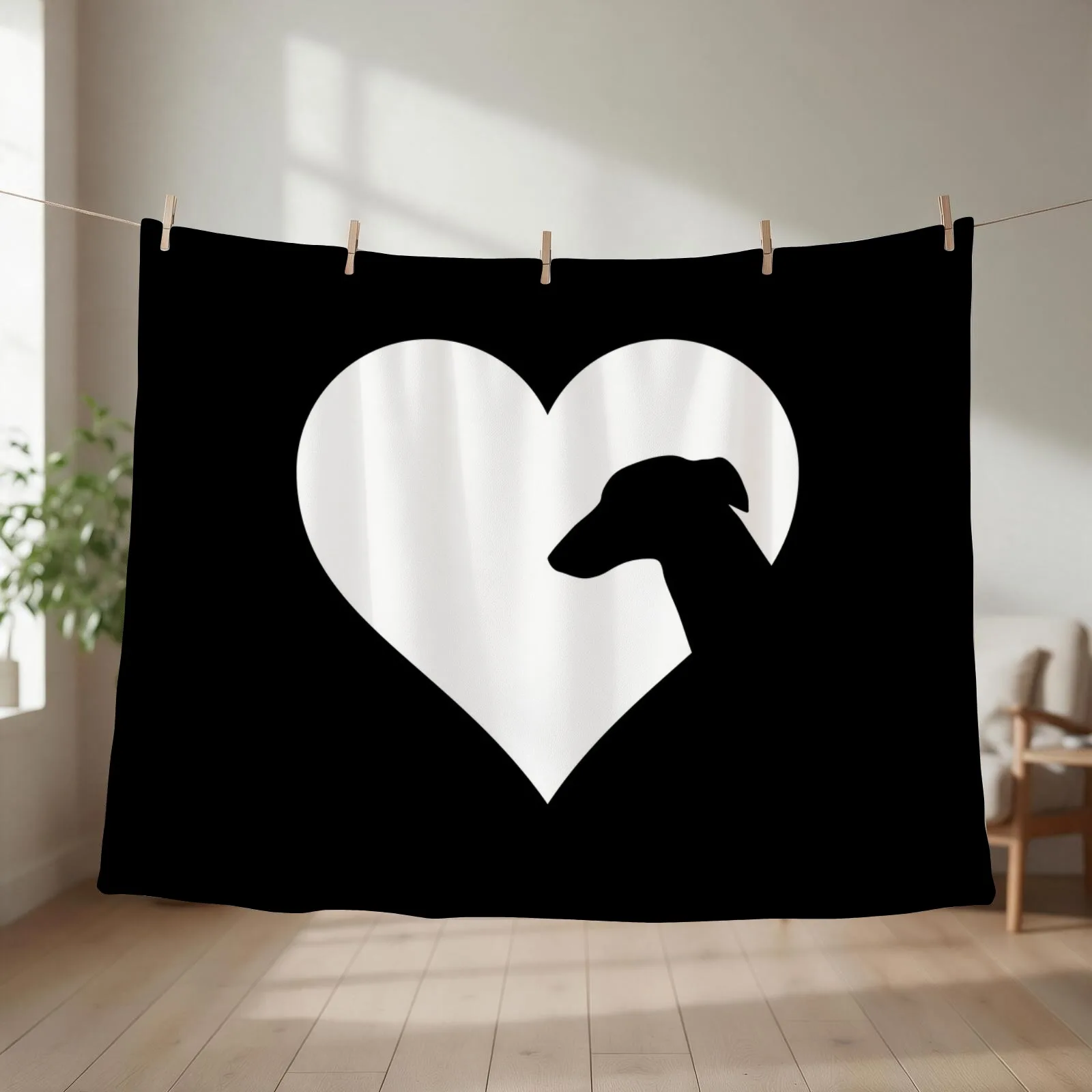 The Heart of the Greyhound Lover Throw Blanket couch cozy soft plush fuzzy picnic outdoor blanket