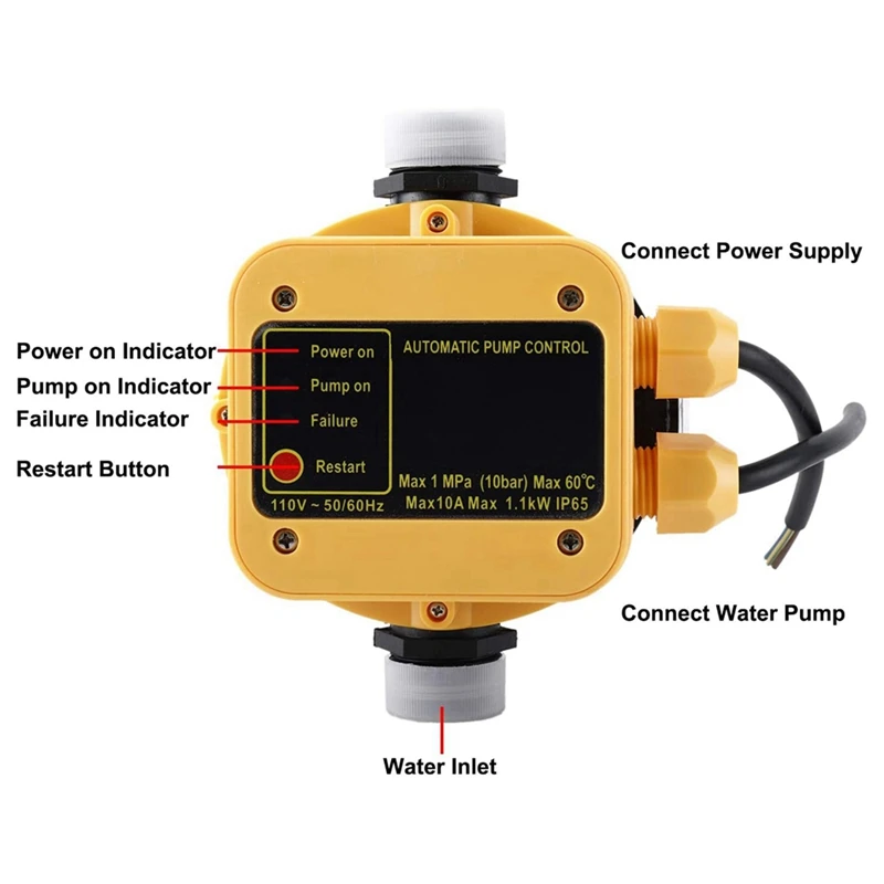 EPC-8 Pump Pressure Controller Automatic Intelligent Household Water Shortage Protection Water Pressure Flow Electronic