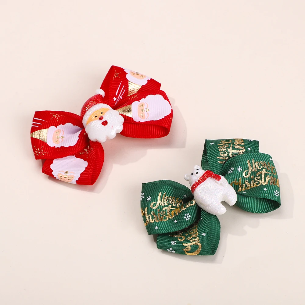 4-teiliges Weihnachts-Haarspangen-Set, klassische Weihnachtsmann-Haarnadeln für Frauen und Mädchen, Kinderparty, Kopfbedeckung, Haarschmuck