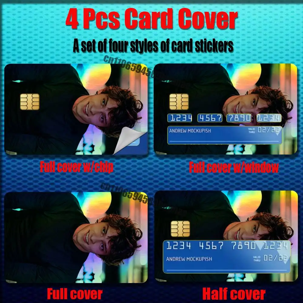 For Andrea Kimi Antonelli Credit Bank Sticker ID Access Card Cover Skin Rainbow Color Laser Stickers Film