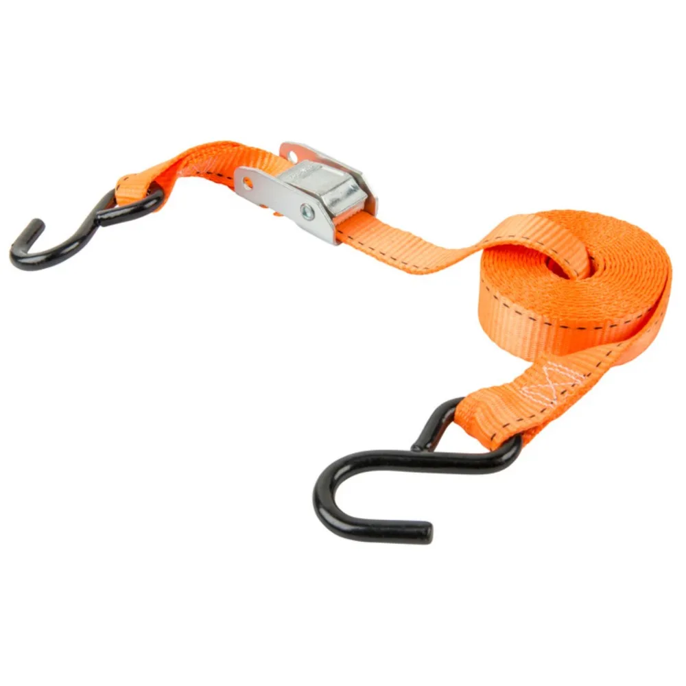 2 Pack 10 Feet 1 Inch Wide Heavy Duty Cam Buckle Tie Down Straps Ratchet Truck Strap with J Hooks for Cargo Motorcycle ATV Boat Trailer Moving Transport 400 lbs Capacity view 2