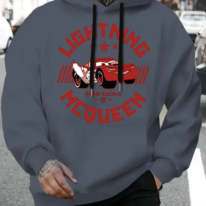 ديزني البرق ماكوين سباق موضوع الرجال هوديي الخريف/الشتاء جديد أزياء غير رسمية للرجال والنساء ملابس الشارع #6