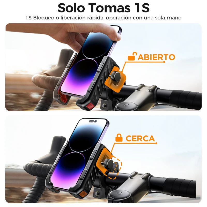 Soporte para bicicleta Joyroom 2024, universal, operación con una mano, para bicicleta y moto, para teléfonos de 4.7-7 pulgadas, a prueba de golpes 4