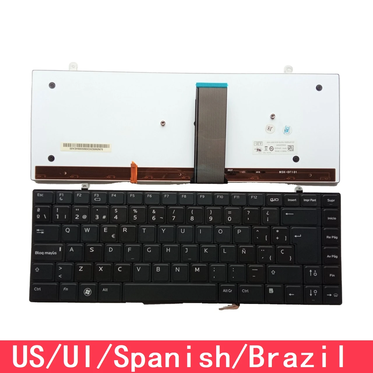 

For Dell Studio XPS 13 16 1340 1640 Laptop Keyboard Replacement US UI Spanish Brazil With Backlit