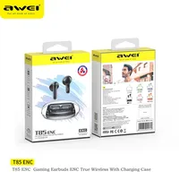 Awei T85 ENC Noise Reduction Bluetooth Earphones 4 Mic Call Noise Reduction Headphones Bluetooth 5.3 Music Wireless TWS Headset
