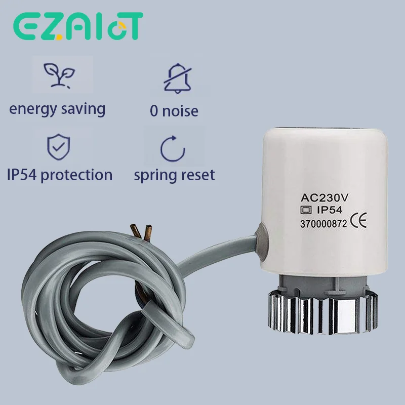 Electric Thermal Actuator 4mm Stroke 230V Normally Closed M30*1.5 for Underfloor Heating Thermostat TRV NC NO Valve