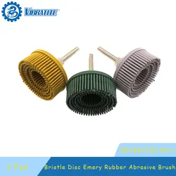 2 Inch Bristle Disc Emery Rubber Abrasive Brush 1 Pcs Polishing Grinding Wheel with Attachment for Burr Rust Scratch Removal
