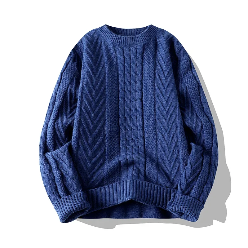Crew Neck Knitwear Warm Outerwear Shirt Tops Loose Pullover Autumn Winter New Thicken Fashion Clothes Sweatshirt Knitted Sweater