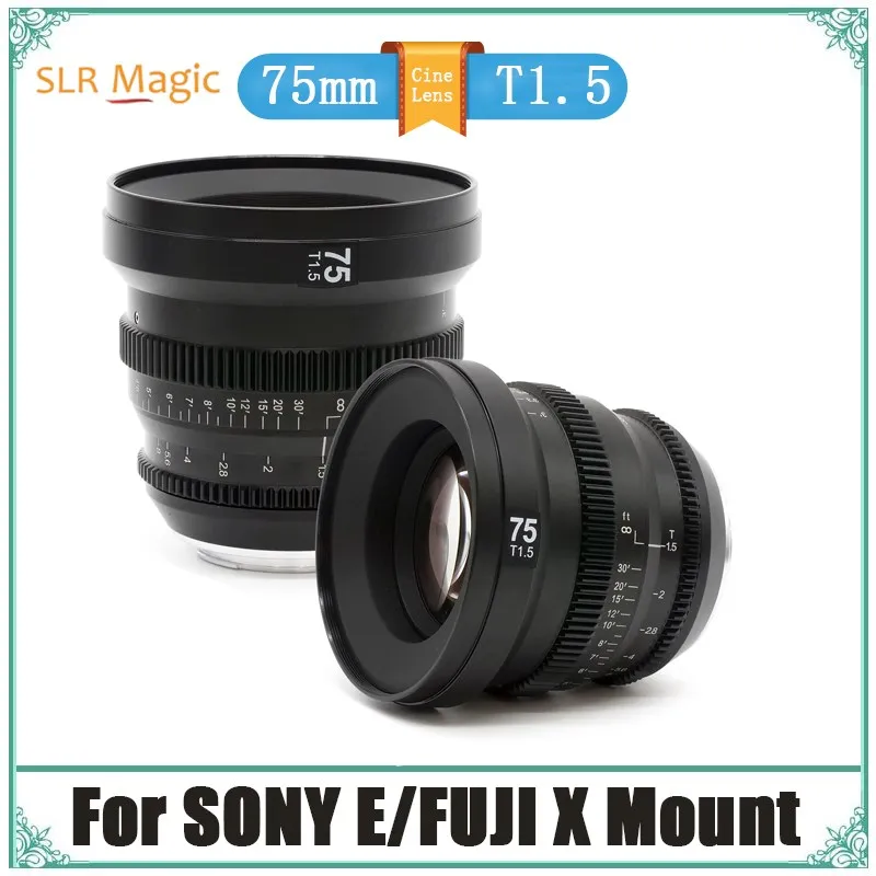 

SLR Magic MicroPrime CINE 75mm T1.5 Full Frame Telephoto Angle Cinema Cine Lens Manual Focus For Sony E Fuji X Mount Camera