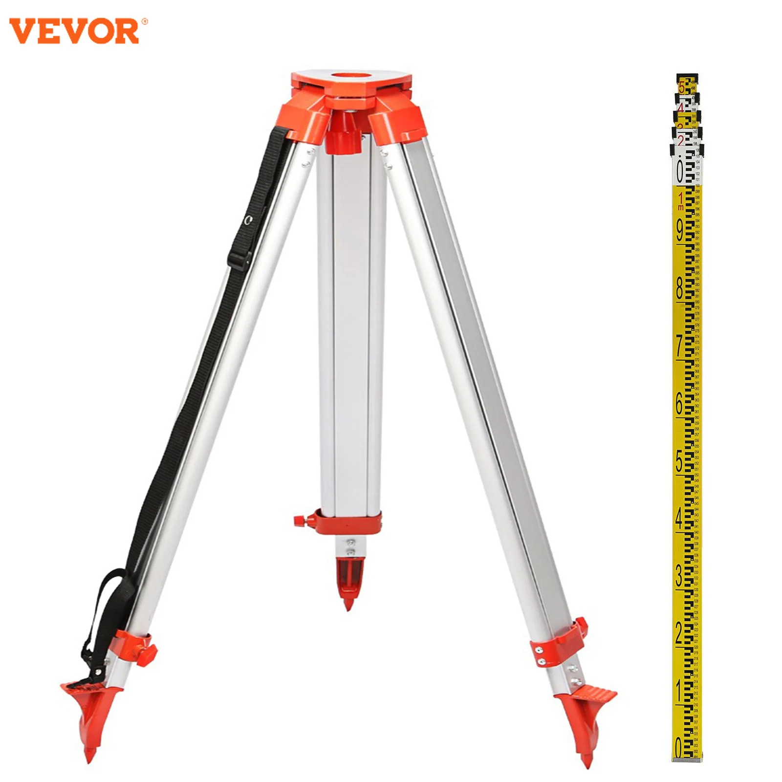 VEVOR 1,65 m Laser-Nivellierstativ und Stab-Set, höhenverstellbar, professionelles Aluminium-Stativ,