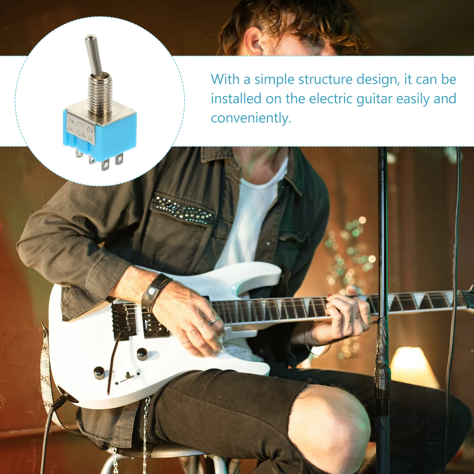 

6Pcs 3 Way Guitar Toggle Switches Metal Rocker Selector for Electric Guitar Modified Parts Metal Rocker 3 Way Toggle