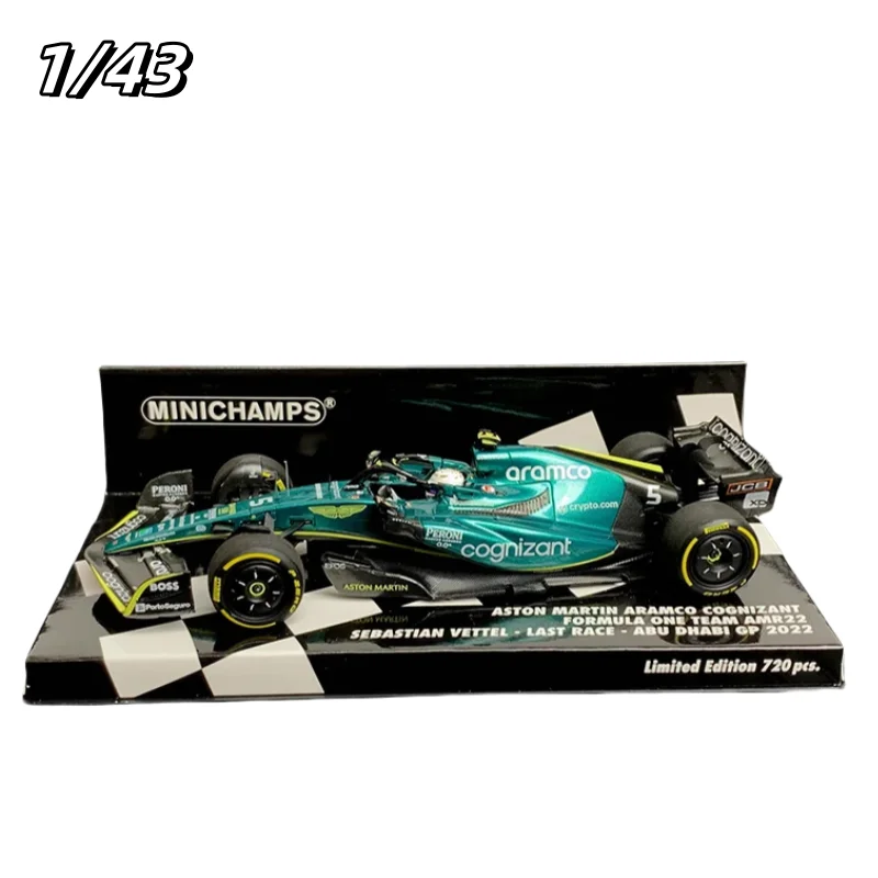 Quality ratio 1:43 Vettel 2022 ABU Dhabi farewell race AMR22 F1 model collection decoration, a birthday gift for children.