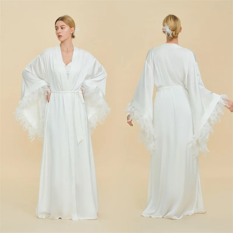 Burgundy Feather Satin Prom Dress Belted Sexy V Neck Full Sleeves A Line Party Gown Casual Guest Birthday Evening Robe