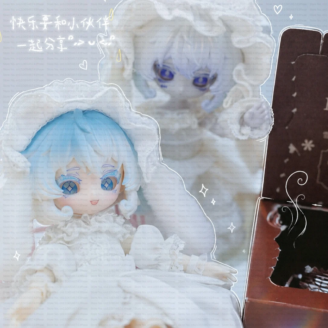 1/12 SnowKiss Sweet Lolita Doll Outfit Fluffy Bunny Ear Lace Ruffle Dress Full Accessory Set For Mini 1/12 BJD OB11 Doll Clothes