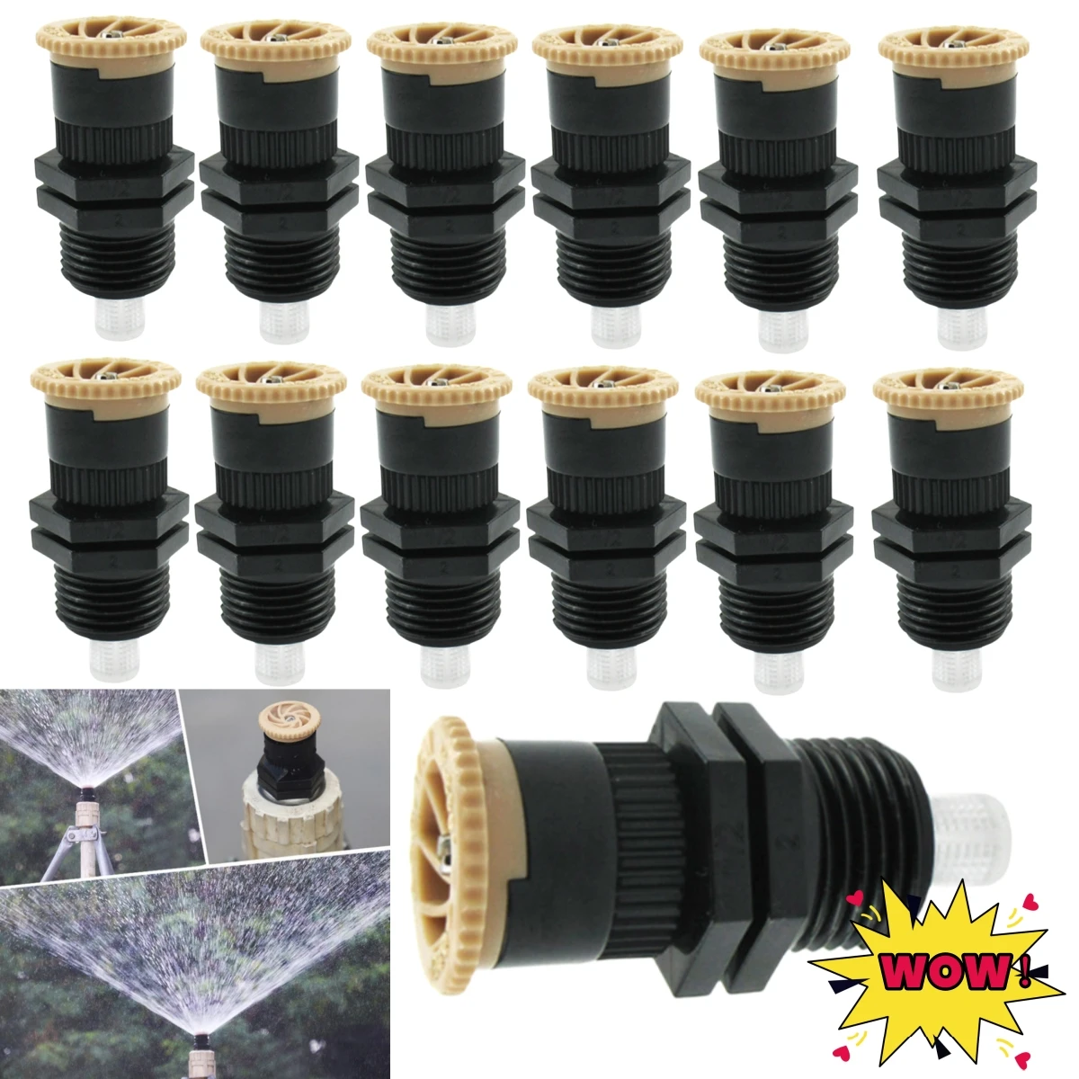 1~10PCS -up Sprinklers Replacement Scattering Nozzles 0~360 Degree Adjustable Garden Park Farm Grass Lawn Crops Irrigation