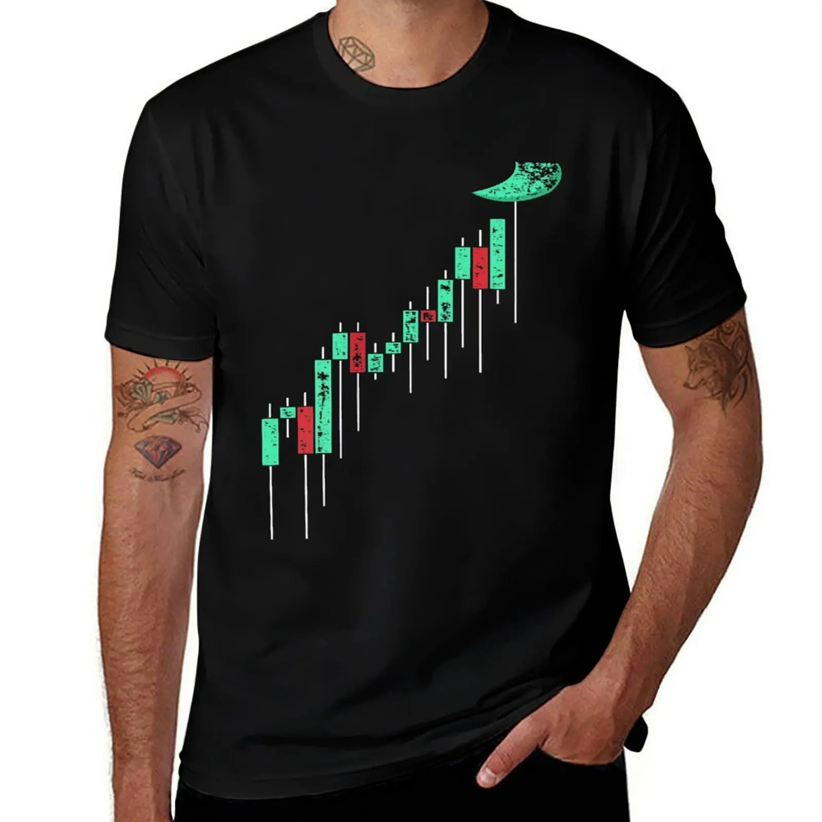 Crypto Trading Hodl Vintage Stock Chart To The Moon T-Shirt Sport Basic Moisture Wicking Tee T-Shirt