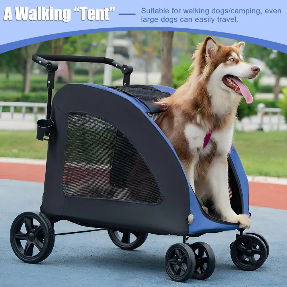 Large And Medium-sized Dog Multifunctional Pet Stroller For Outdoor Travel, Large Commuting Dog Cart, Portable And Foldable