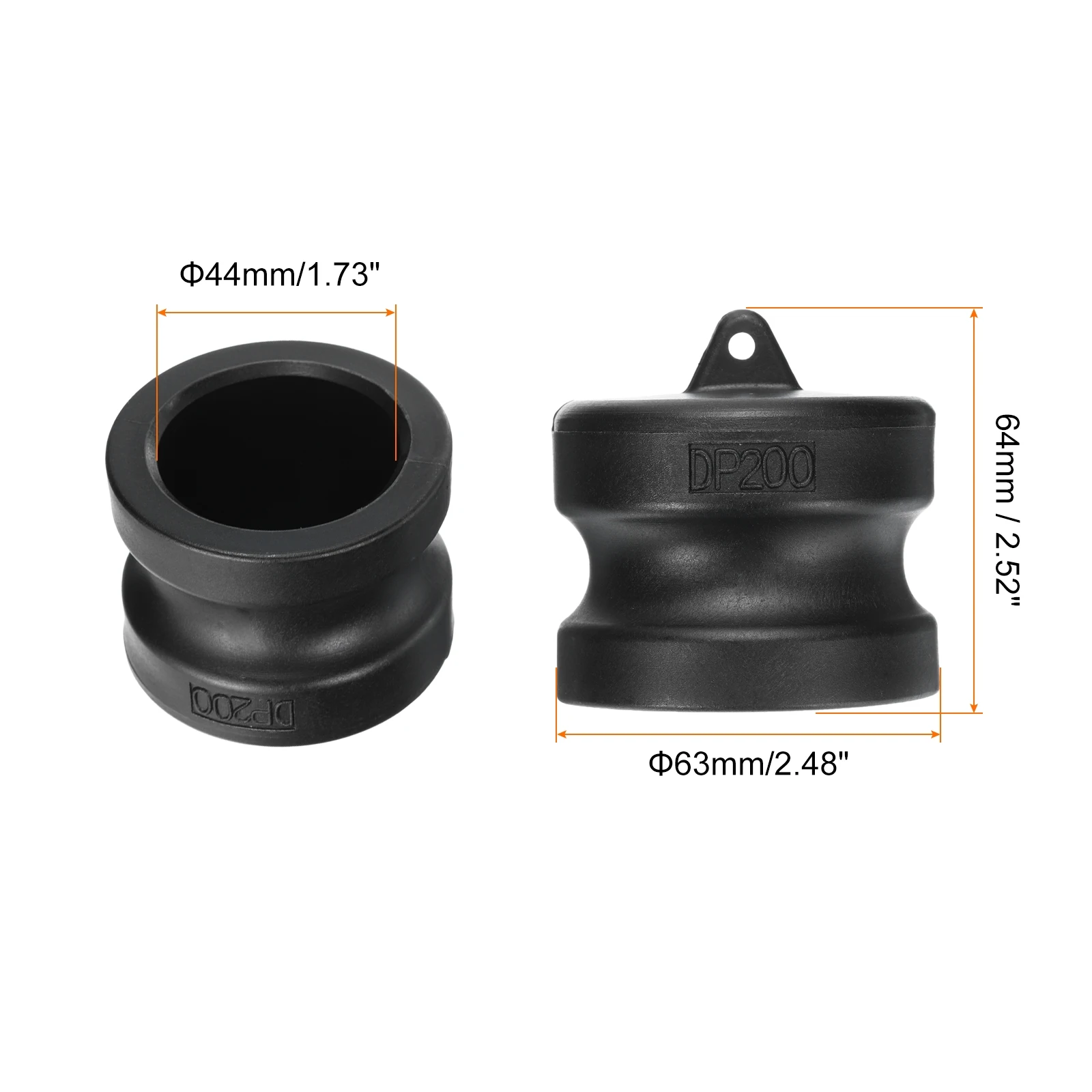 2 Pcs Part DP Dust Caps Poly Cam Lock Fittings Cam Groove Hose Fittings Polypropylene Plastic Lock Fitting Adapters 2