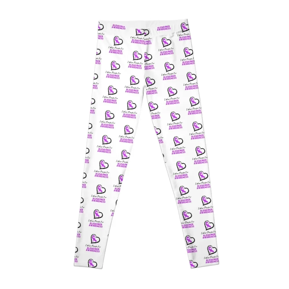 

I Wear Purple For Alzheimer Awareness Leggings flared sporty woman gym Sportswear woman gym Leginsy push up Womens Leggings