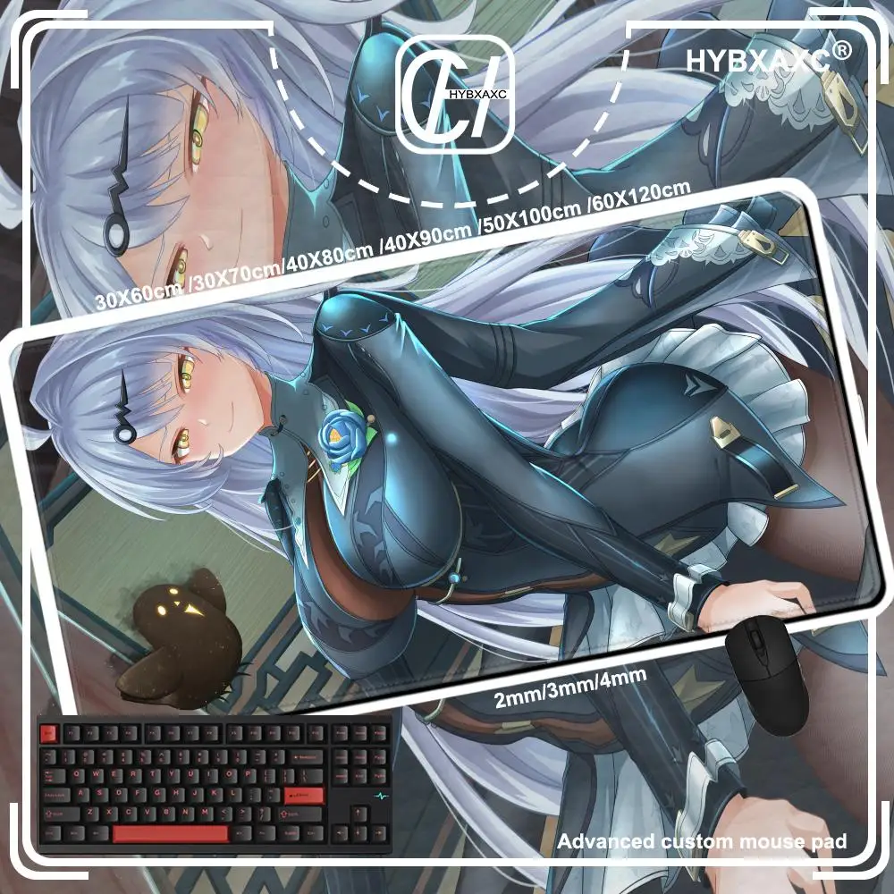 HYBXAXC HD Printing Yixuan ZZZ Keyboard XXL DeskMat PC Office Non-slip Base Carpet Anime Girl Zenless Zone Zero ESports Mousepad