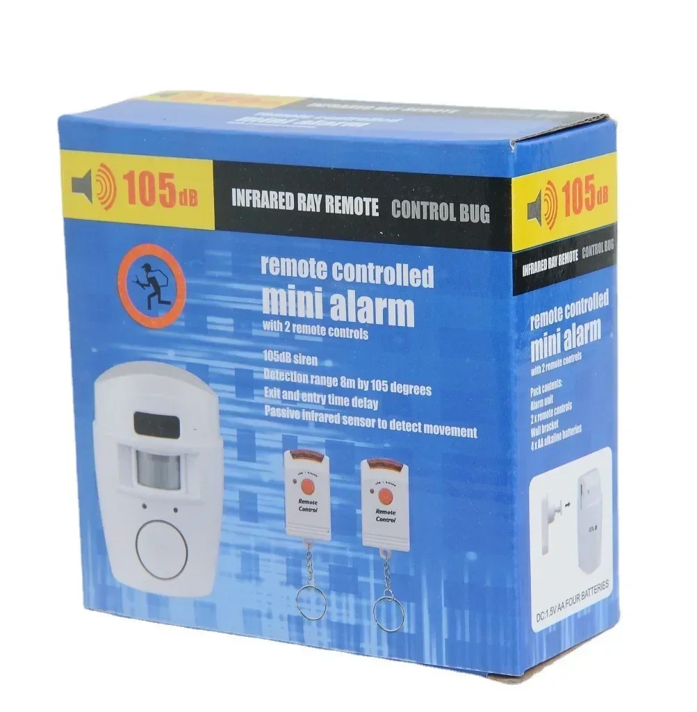 Wireless Remote Controlled Mini Alarm with IR Infrared Motion Sensor Detector &amp 105dB Loud Siren For Home Security Anti-Theft - Image 6