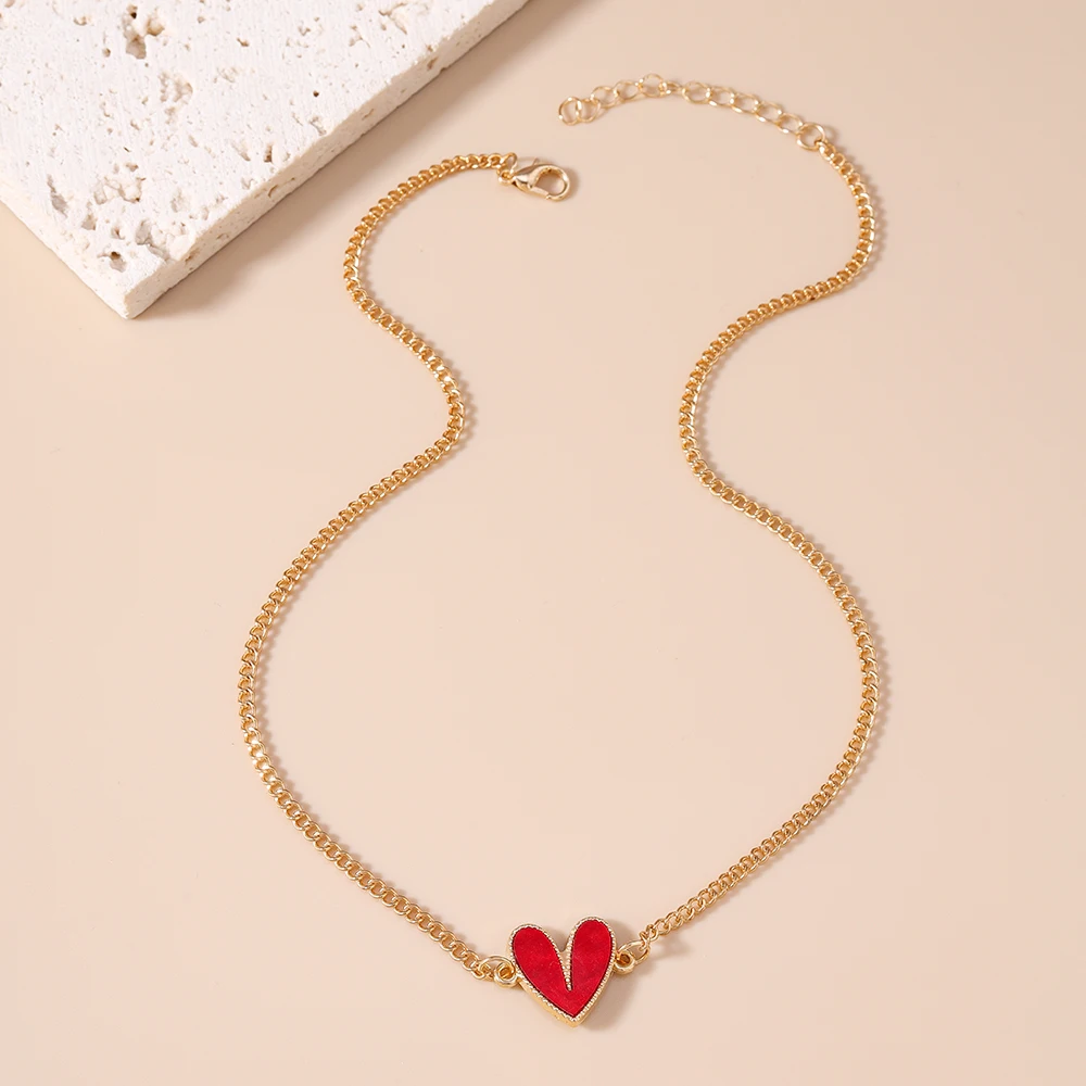 Aihua Niedliche Kawaii Mädchen Herzanhänger Halskette für Frauen Neuer Trend Mädchen Schlüsselbeinkette Party Geburtstag Schmuck Geschenke – Detail 12