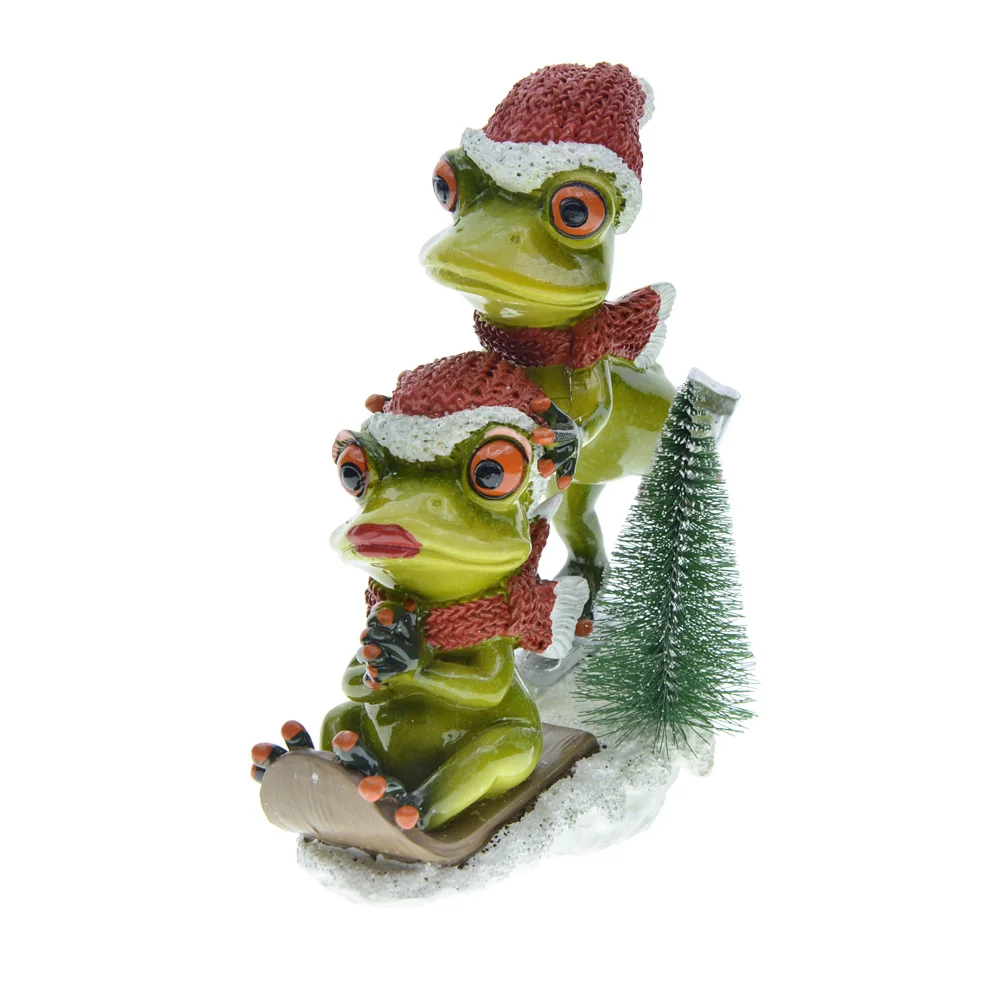 

Home Decoration Ornaments Resin Frog Figurine Statue Christmas Decor MYBLUE