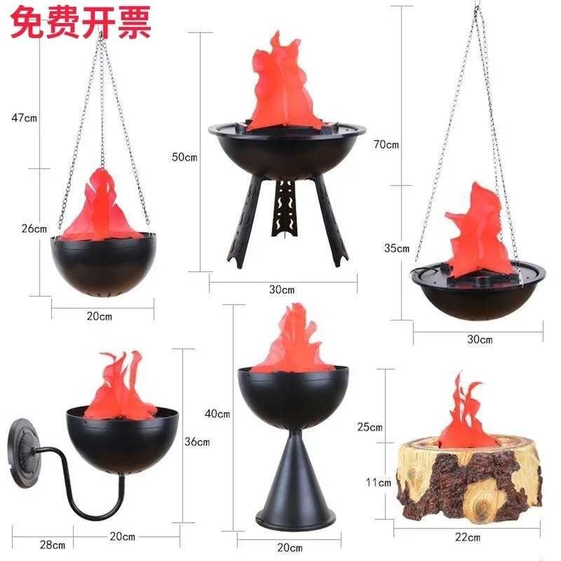 Halloween brazier lights LED props Electronic flame lights Bar Haunted house secret room escape leap KTV decoration supplies