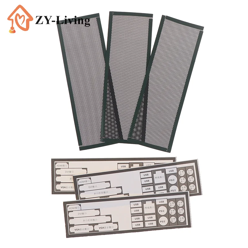 3Pcs PVC Dust Filter Universal DIY Shield Back Plate For Computer Chassis I/O