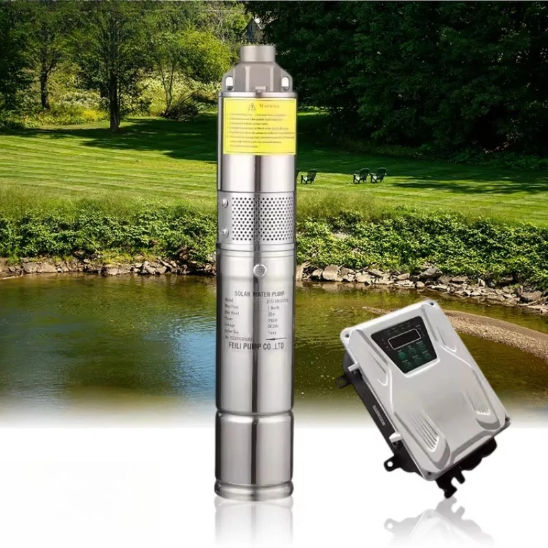 African 80m head DC solar drilling pump for irrigation depth Solar spiral deep well pump with screw 24v solar water pump