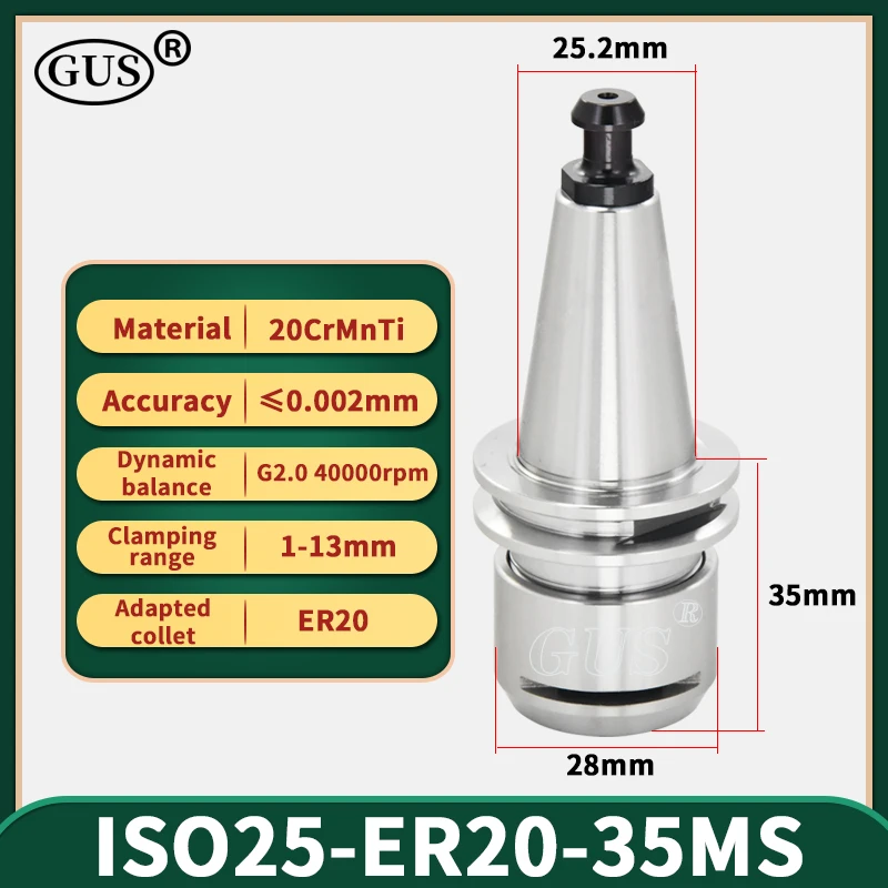 Imagem -03 - Porta-ferramentas Iso20 Iso25 Er16 Er20 Mandril de Pinça de 40.000 Rpm Iso de Eixo de Alta Velocidade para Máquina de Gravação Cnc e Peças de Fresagem de Torno Unidade de