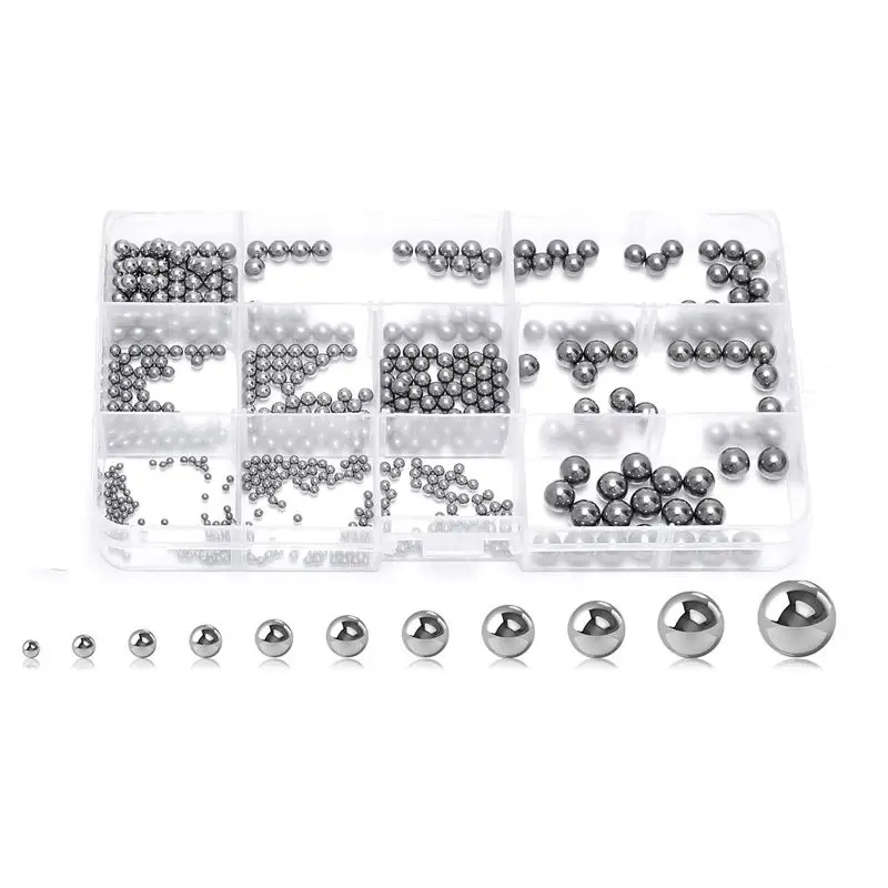 A84E-1040Pcs Precision Steel Ball Bearings ,2-8Mm Balls Magnetic Loose Bicycle Bearing Balls Assortment Kit
