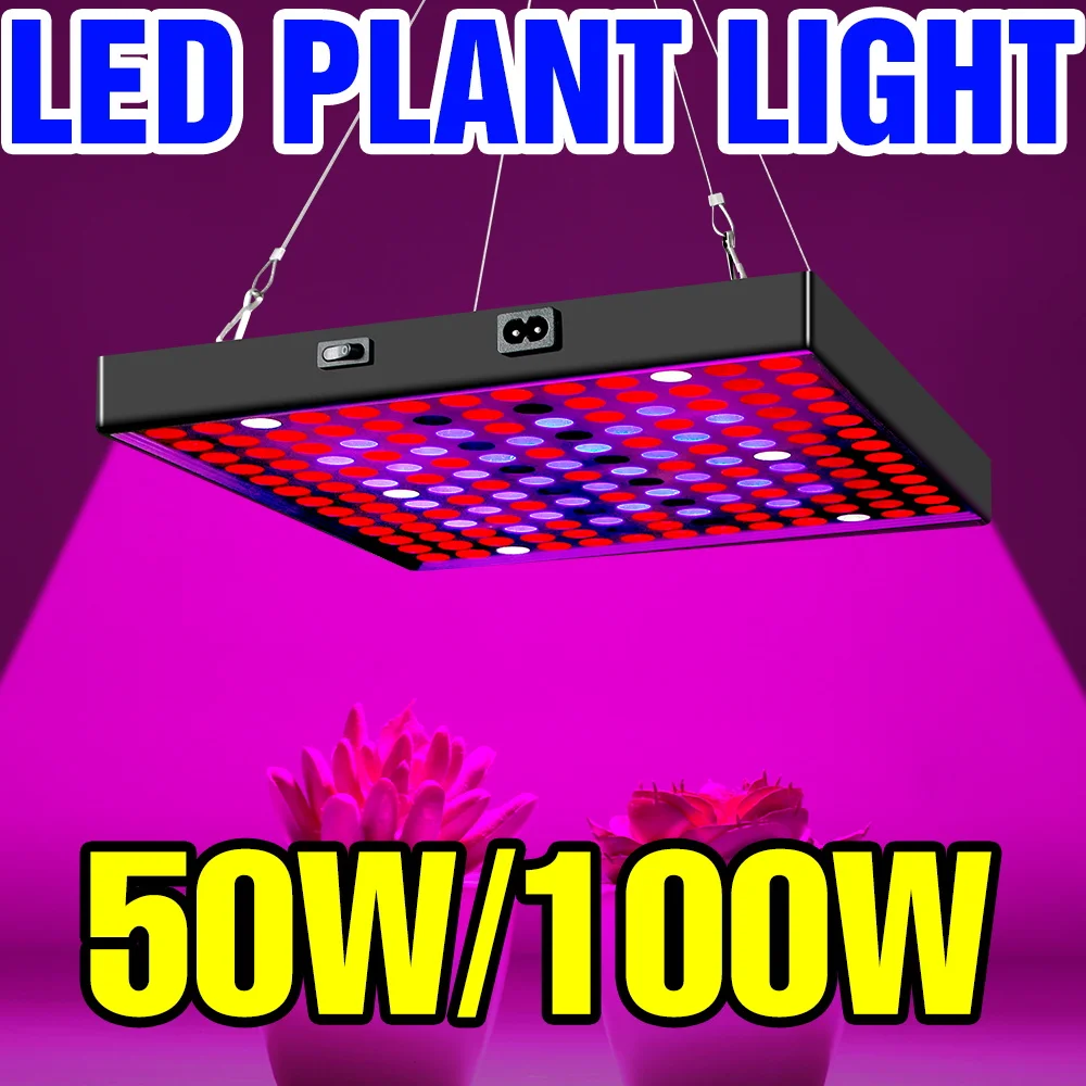 

100W LED Full Spectrum Grow Light Quantum Board Plant UV Lamp Indoor Greenhouse Vegetables Flower Hydroponics Cultivation Lights