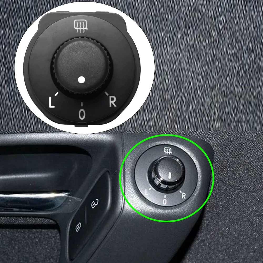 

Car Side Mirror Knob Switch Rearview Adjustment Button for Volkswagen Polo 2010-2020 6R1959565F 6R1959565A