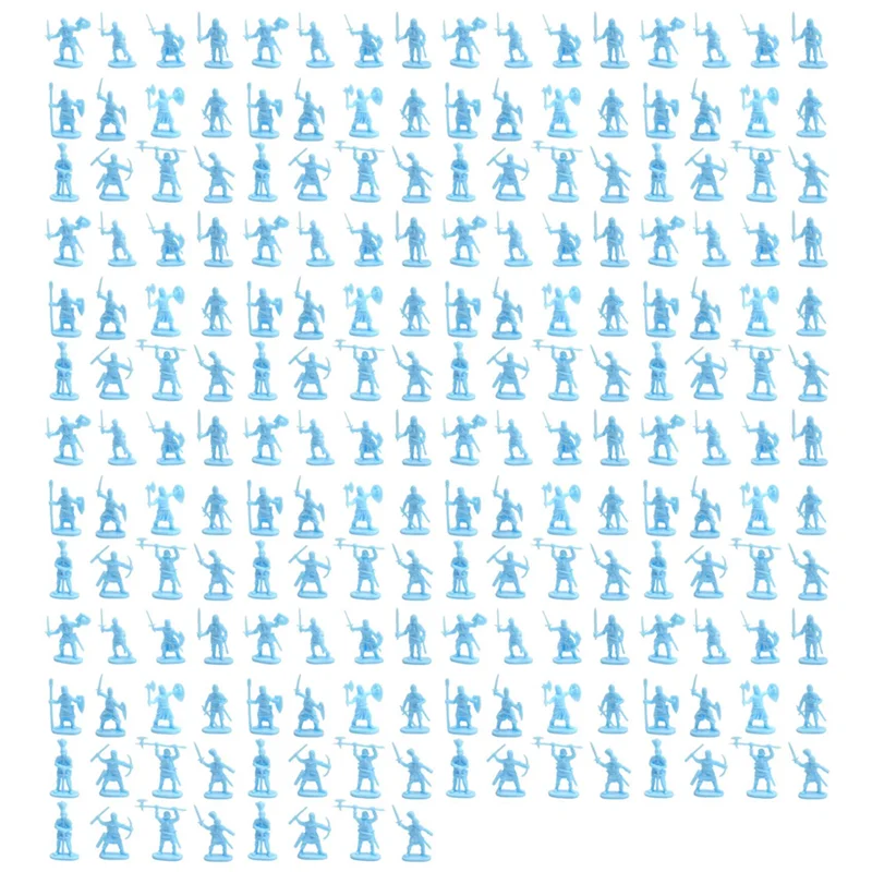 

LCLL-1:72 400/Set Plastic Ancient Soldier Figures Archaic Soldiers Men Swordsman Action Figure DIY War Scene Blue