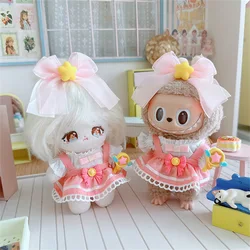 10cm Cute Mini Idol Doll Clothes Kawaii 4Pcs Bow Dress Magic Wand T-shirt Set for Dress Up Doll Girls Kids Fans Collection Gifts