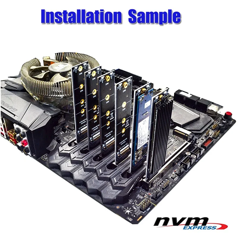 NGFF(M.2) Nvme M Key SSD to PCI-E 1X Adapter Vertical Installation for PCIe X1/x4/x8/x16 Slot