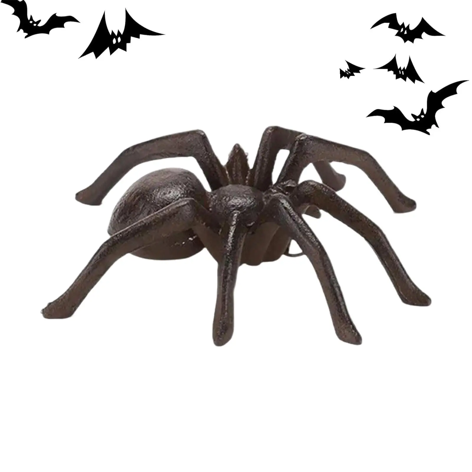 Halloween aranha estátua gótico horror mesa ornamento ferro fundido aranha halloween decoração de metal para mantel peitoril assombrado