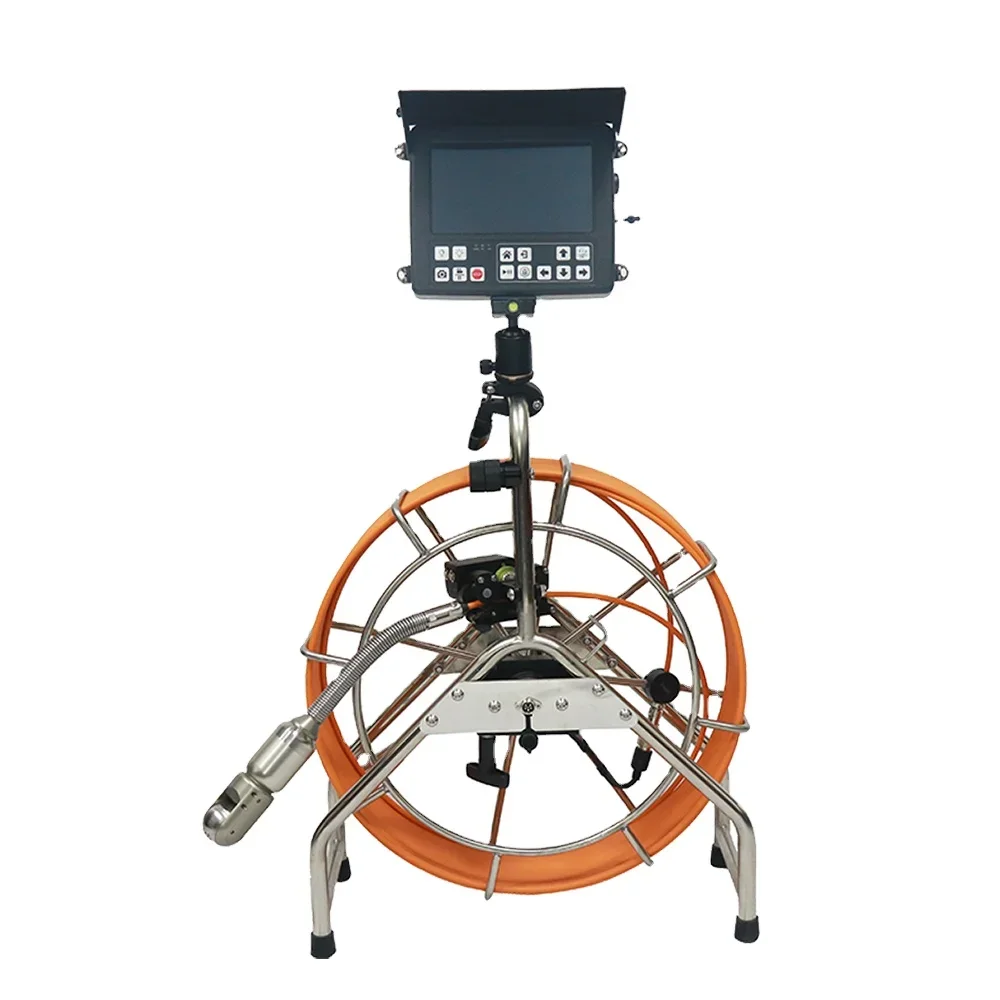 Vicam Factory HD 50mm Pan Tilt 360 Degree Camera Inspection Equipment 10inch Color Screen Cctv Pipe Inspection Robot