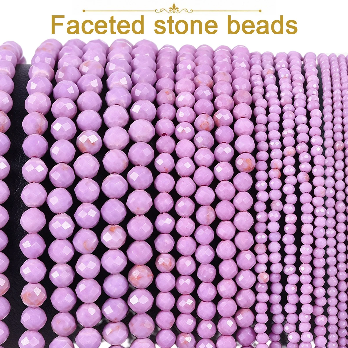 2-4mm 45-80pcs Stone Half strand Round cut purple mica Spacer Loose Beads For Jewelry Bracelets Necklace Making DIY Accessories